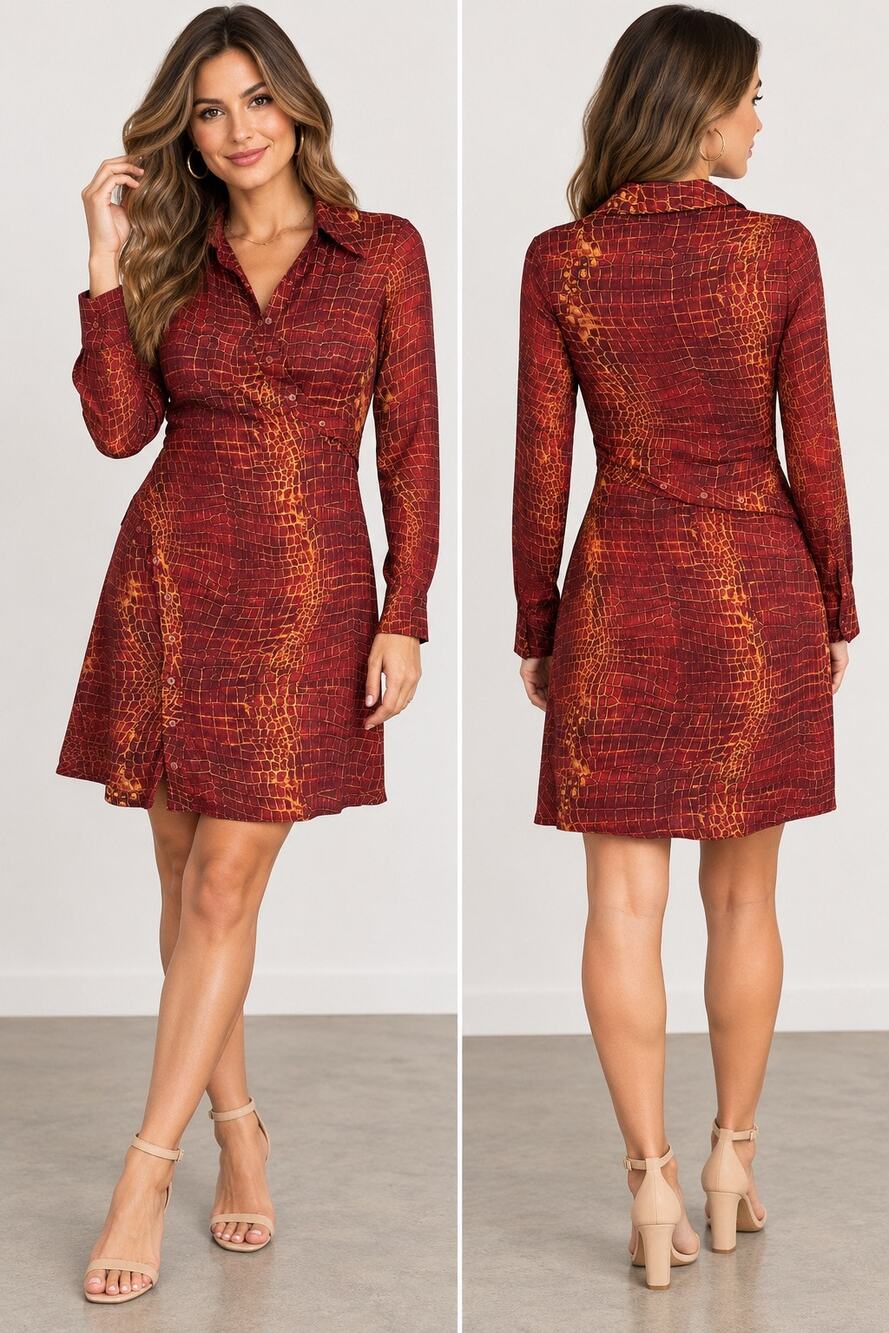 Diane von Furstenberg Red Money Penny Silk Crocodile Print Sz 6 Rare Vintage ASO